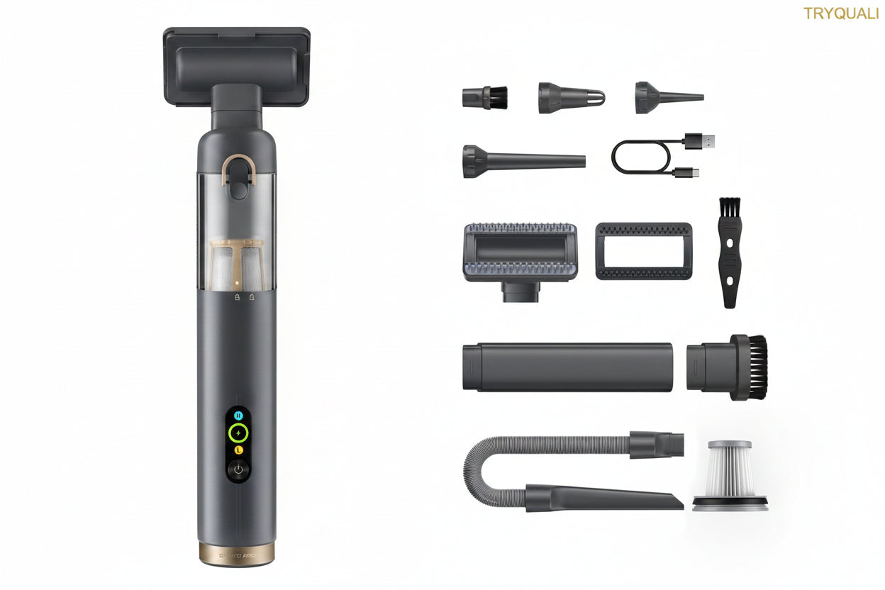 4-in-1 Cordless Handheld Vacuum – 19kPa High-Power Mini Cleaner