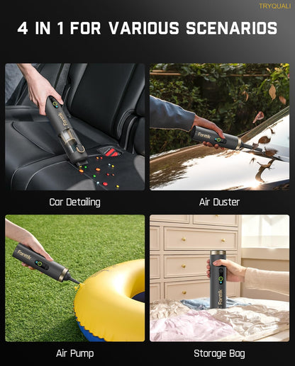 4-in-1 Cordless Handheld Vacuum – 19kPa High-Power Mini Cleaner