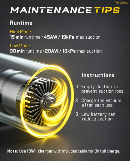 4-in-1 Cordless Handheld Vacuum – 19kPa High-Power Mini Cleaner